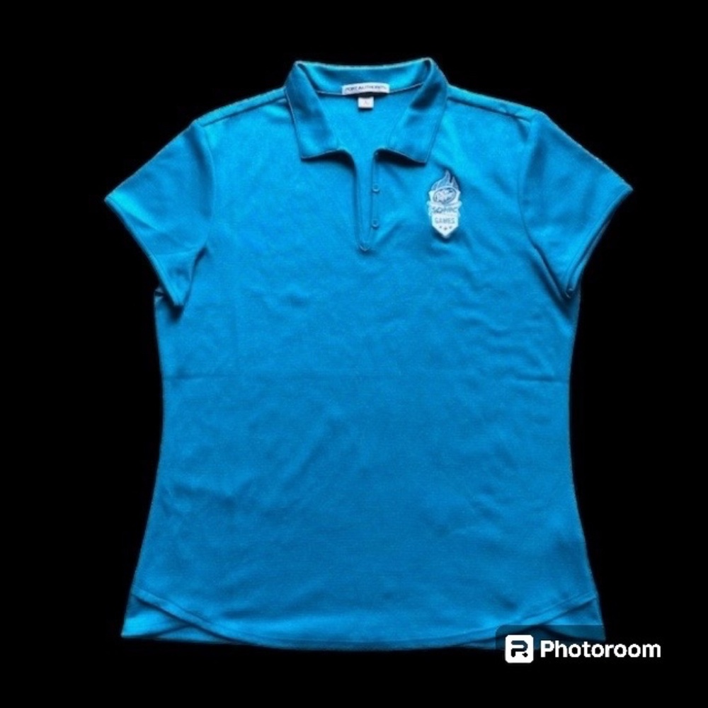 Port Authority Blue Short Sleeve Dr. Pepper Sonic Games Polo Size L